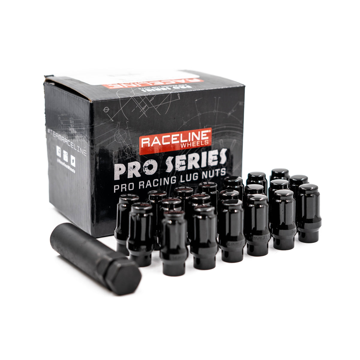 L3809HETBK-20NV Black 14x1.5 ET Spline No Valve