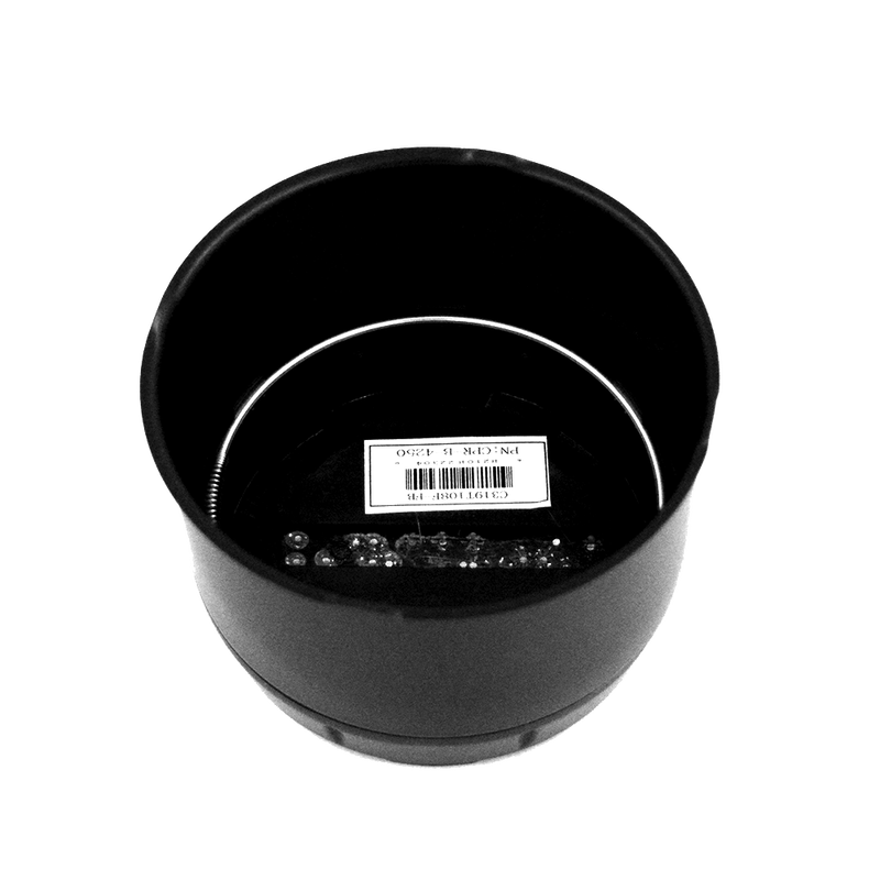 CPR-B-4250 RACELINE WHEELS 2PC PUSH THROUGH BLACK CAP 4.250 BORE