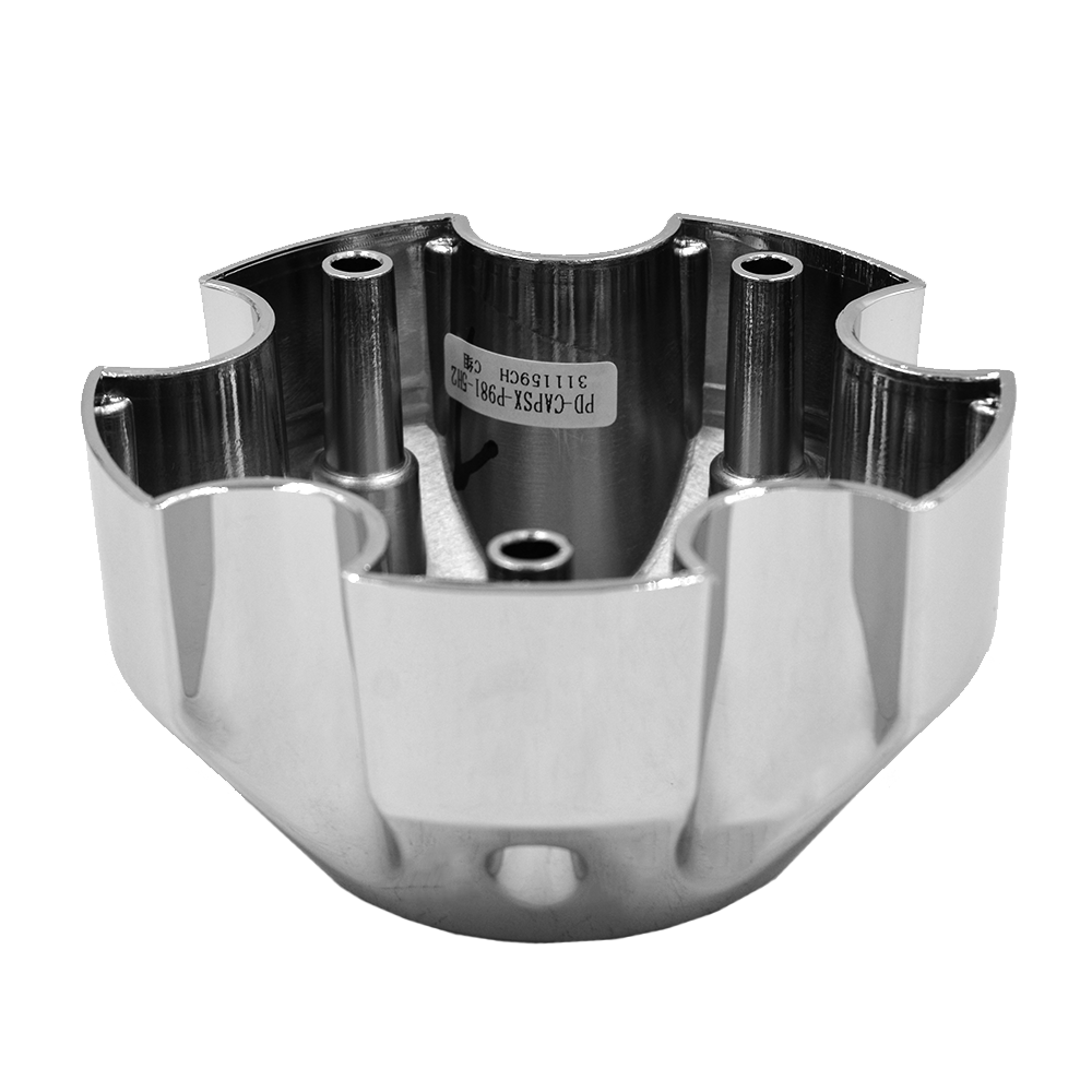 CPR982-12-B RACELINE 982 RAPTOR CAP CHROME W/BLACK LOGO 5X4.5