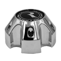 CPR982-12-B RACELINE 982 RAPTOR CAP CHROME W/BLACK LOGO 5X4.5