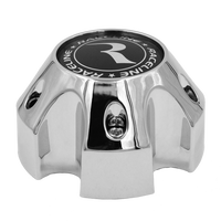 CPR982-50-B RACELINE 982 RAPTOR CAP CHROME W/BLACK LOGO 5X127