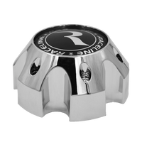CPR982-6-B RACELINE 982 RAPTOR CAP CHROME W/BLACK LOGO 6X5.5