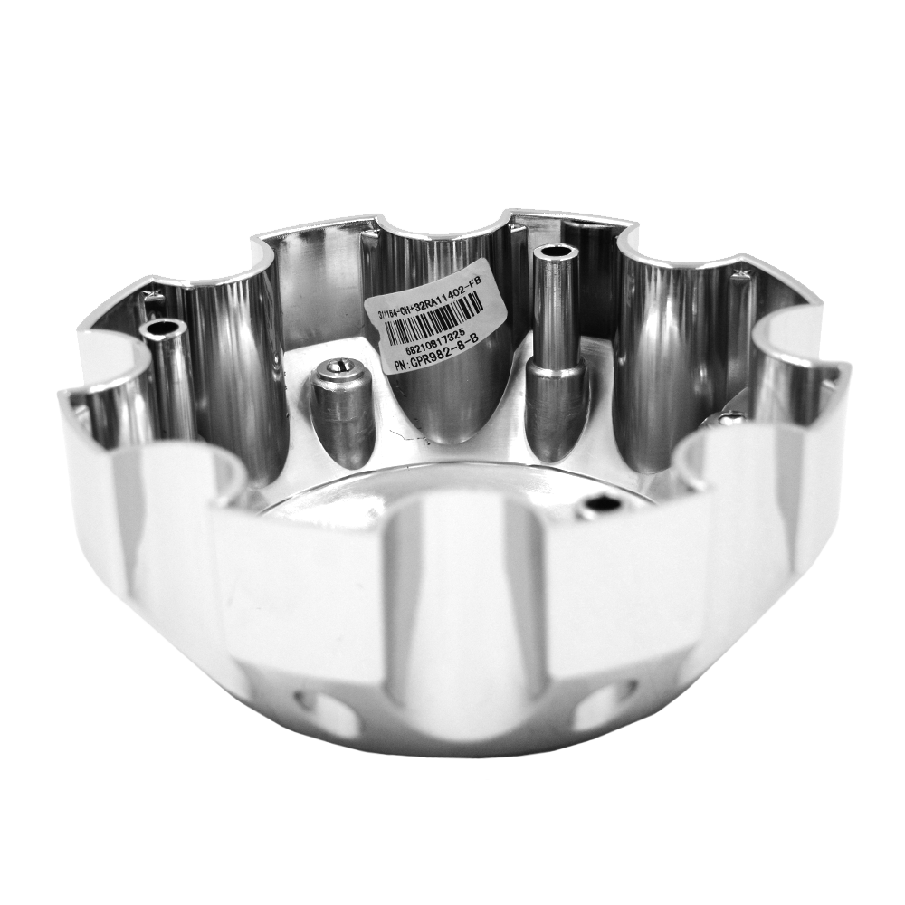 CPR982-8-B RACELINE 982 RAPTOR CAP CHROME W/BLACK LOGO 8X6.5/8X170