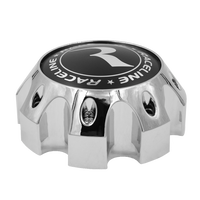 CPR982-8-B RACELINE 982 RAPTOR CAP CHROME W/BLACK LOGO 8X6.5/8X170