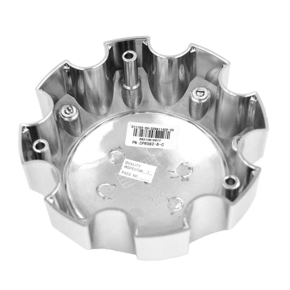 CPR982-8-C RACELINE RAPTOR CAP CHROME W/CHROME LOGO 8X6.5/8X170