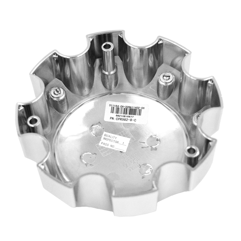 CPR982-8-C RACELINE RAPTOR CAP CHROME W/CHROME LOGO 8X6.5/8X170