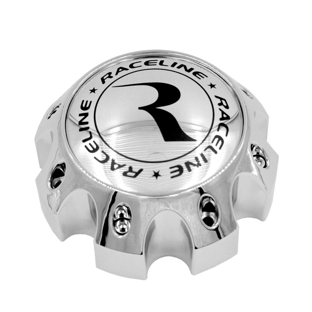 CPR982-8-C RACELINE RAPTOR CAP CHROME W/CHROME LOGO 8X6.5/8X170