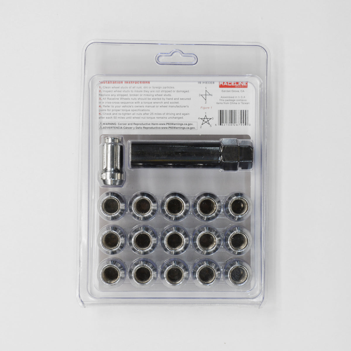 RLUG-CS20C (16 Pack 12x1.5 Spline Chrome CS Pack)