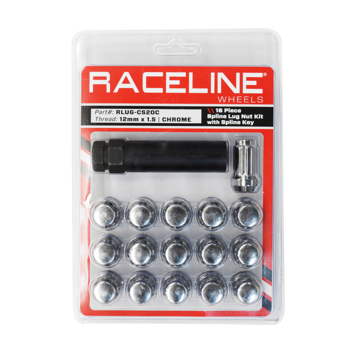 RLUG-CS20C (16 Pack 12x1.5 Spline Chrome CS Pack)