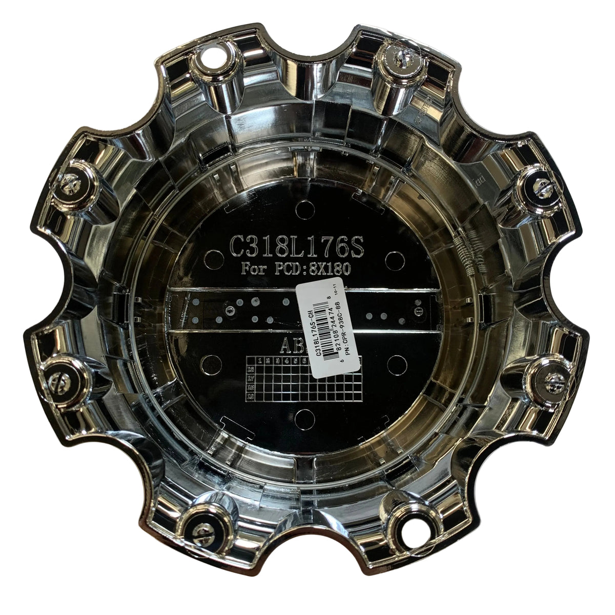 CPR-938C-88 RACELINE WHEEL CHROME CAP (8X180 BOLT PATTERN)