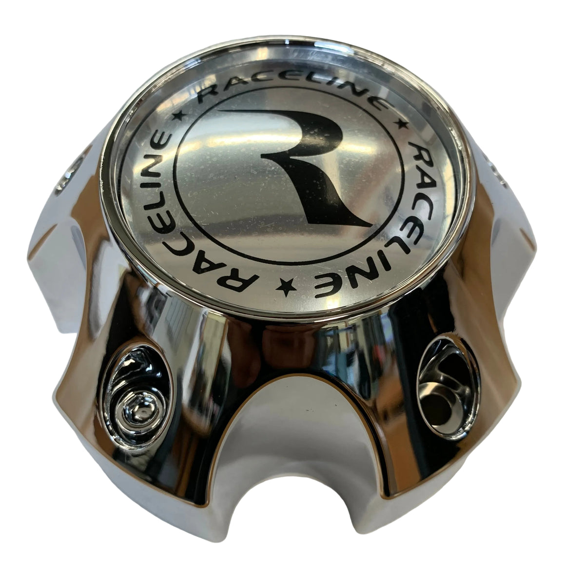 CPR982-12-C RACELINE 982 RAPTOR CAP CHROME W/CHROME LOGO 5X4.5