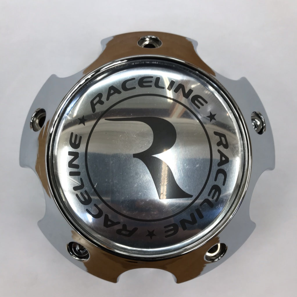 CPR982-55-C RACELINE 982 RAPTOR CAP CHROME W/SILVER LOGO 5X5.5