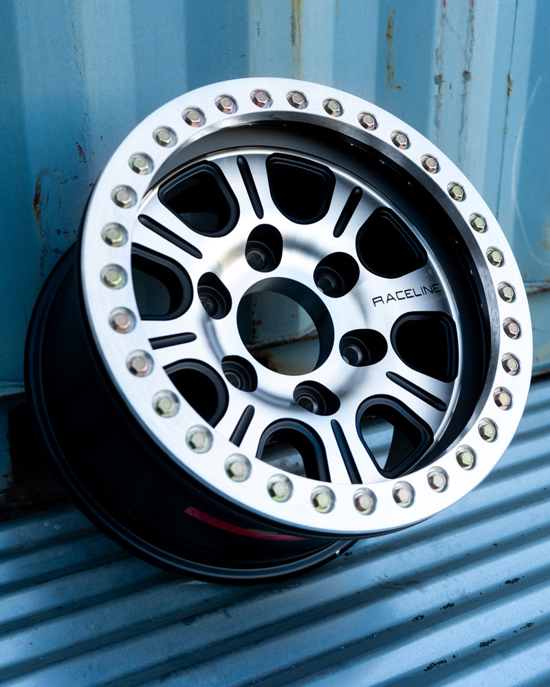 Raceline RT232 Monster BMF 17x8.5 Inch Satin Black Machined Aluminum Wheel