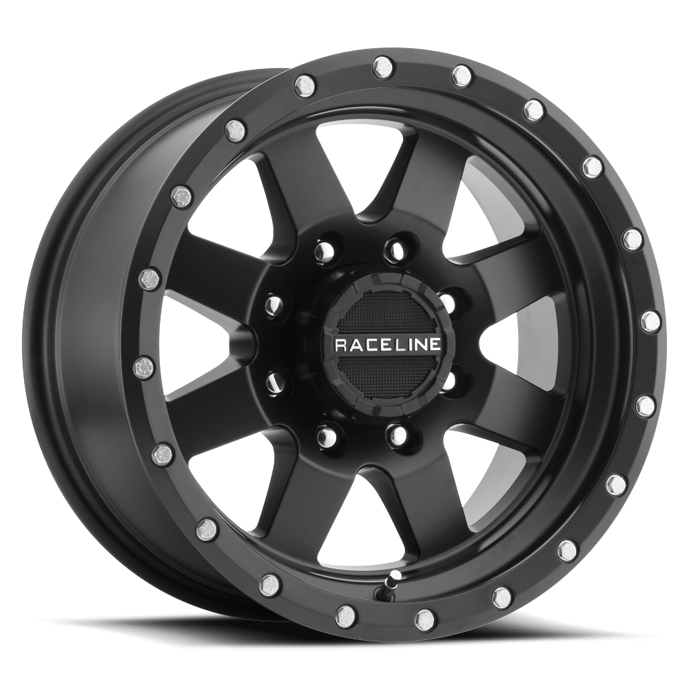 Bolt　Satin　Raceline　Passenger　Wheels　Black　Wheels，　935B　DEFENDER　Pattern　Size　Wheel　20X95X150　Aluminum　+18mm　Full　Offset/(5.57B/S)　Spoke　Car　Repla-