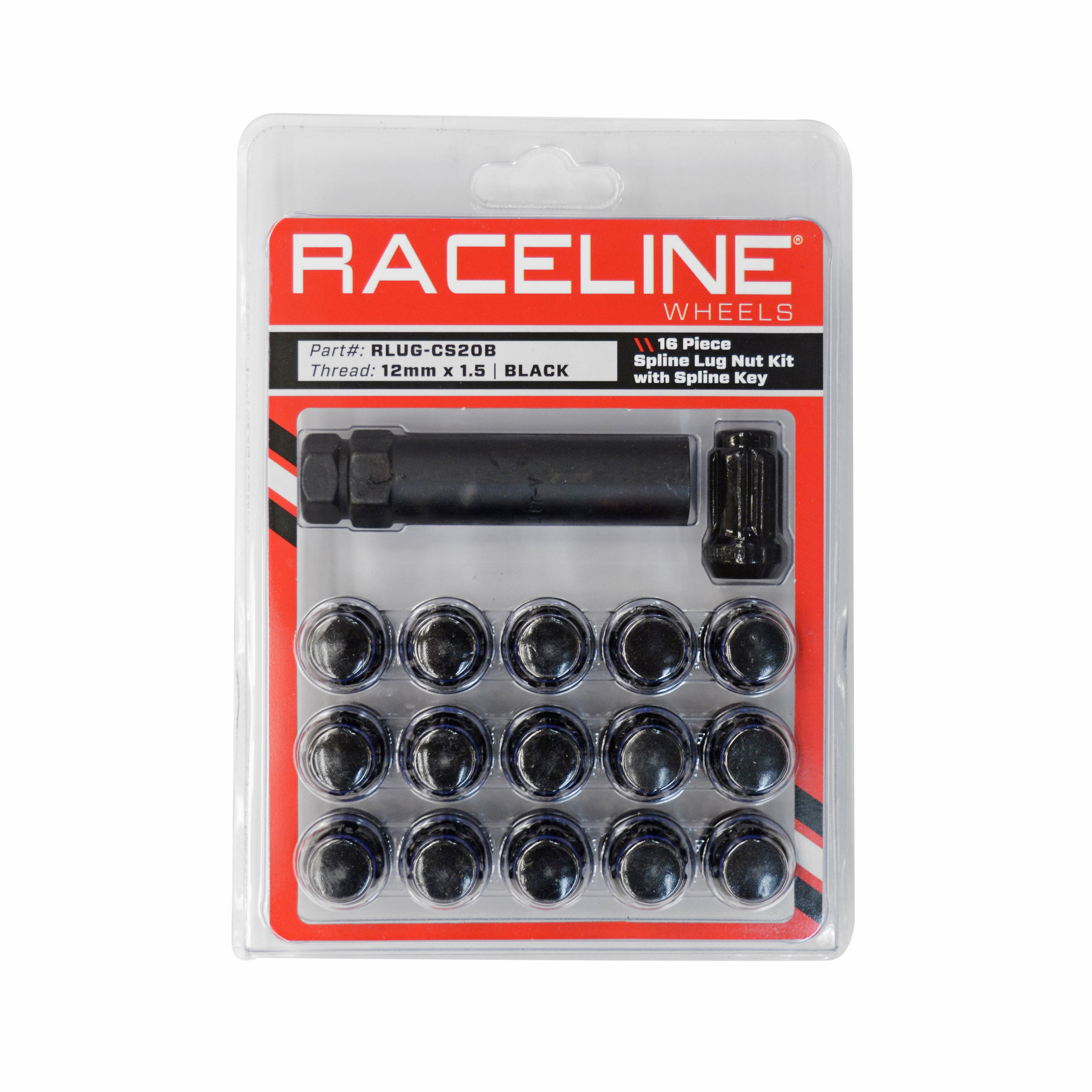 RLUG-CS20B (16 Pack 12x1.5 Spline Black CS Pack) – Raceline Wheels