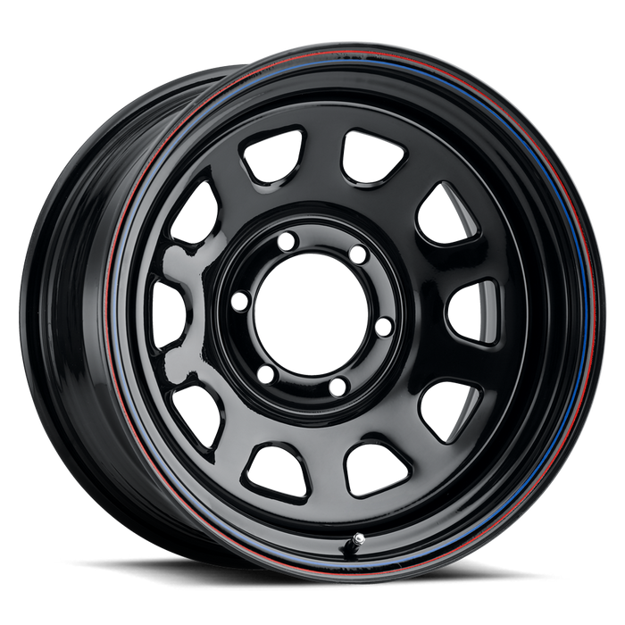Raceline RT51 Daytona Rock 17x8 Inch Gloss Black Beadlock Wheel - 5x139.7 Bolt Pattern, -25mm Offset main image 0